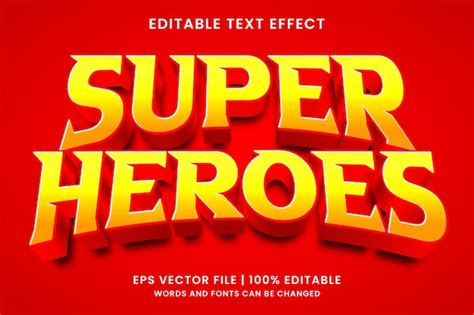 Premium Vector Super Hero 3d Editable Text Effect