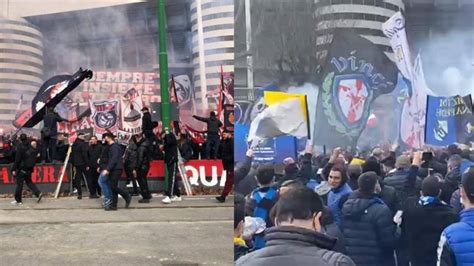 Milan Inter Migliaia Di Tifosi Fuori Dallo Stadio L Attacco Di