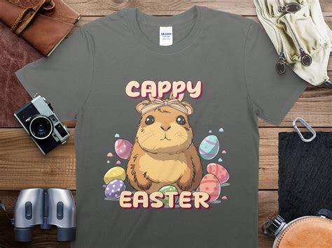 Cappy Easter Kawaii Anime Capybara Easter Tshirt Capybara Bunny Shirt