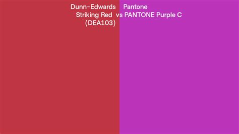 Dunn Edwards Striking Red Dea103 Vs Pantone Purple C Side By Side Comparison