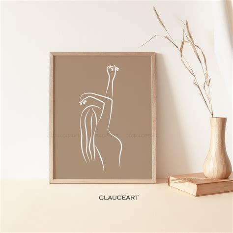 Female Line Art Woman Line Drawing Nude Printable Wall Art Etsy