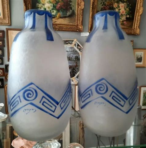 PAIRE DE VASES Art Déco Legras dégagé à l acide 881A EUR 850 00