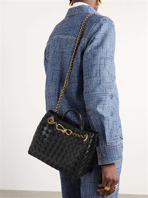 Bottega Veneta Andiamo With Chain Small Intrecciato Leather Shoulder