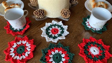 Posavasos De Navidad A Crochet Muy F Cil Nivel Principiante Youtube