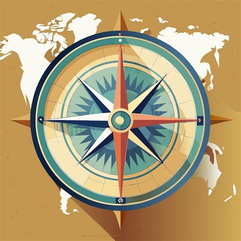 Premium Vector A Map Of The World With A Compass And The Map Of The World