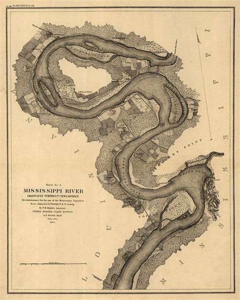 1864 Map of the Mississippi River - Etsy | Antique map, Mississippi ...