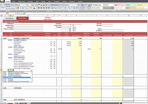 Construction Cost Estimate Template Excel New Construction and ...