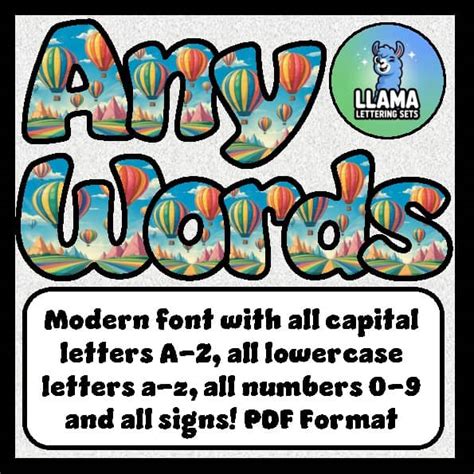 Colorful Places Hot Air Balloons Lettering Set Bulletin Board All