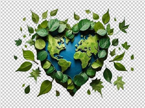 Premium Psd World Environment Day Earth Day Leaves Forming Earth Shape