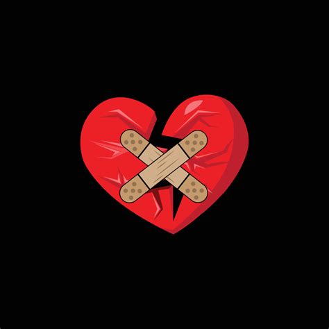 Broken Heart Logo Hurt Soul Lost Love Feeling 6863034 Vector Art At