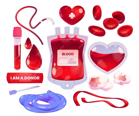 Premium Vector | Cartoon blood donation collection