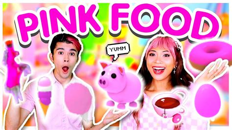 Eating Only Pink Food In Adopt Me In Real Life Roblox Couple Trading