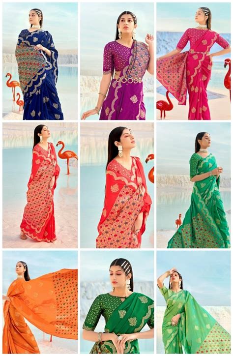 Kanak Creation Wedding Wear Pure Silk Manjuba Sarees M With