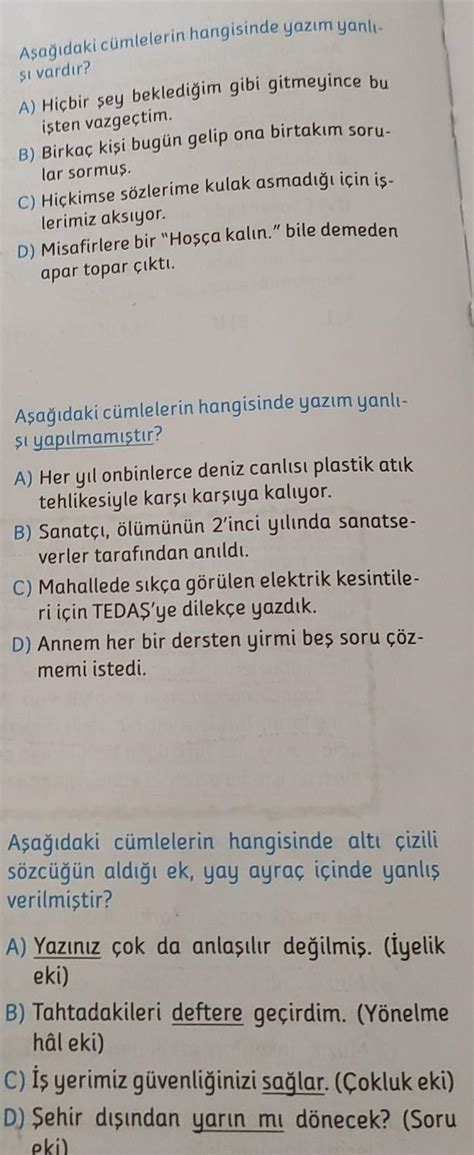 Ac L Cevap Gerek Sinif Tane Soru Var Bo Cevap Yazani B Ld R R M