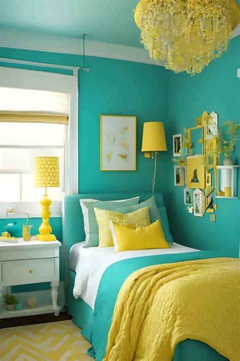 Bright And Bold Turquoise And Yellow Bedroom Inspirations In 2024