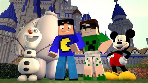 Minecraft Personagens Da Disney Build Battle Youtube