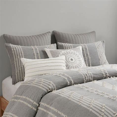 Hampton Park Kara 3 Piece Fullqueen Comforter Set In Gray Nfm