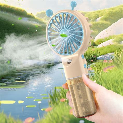 Zzkhgo Electric Fans For Home Portable Hand Misting Fan Rechargeable Battery Operated Spray