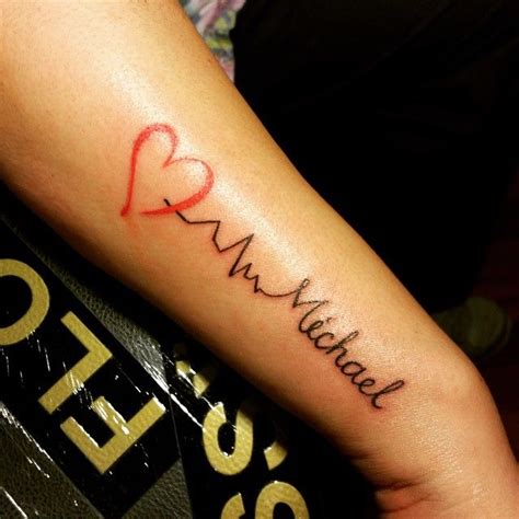 Heart Rate Tattoo With Name