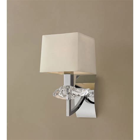 Mantra M0786scs Akira Single Light Switched Wall Fitting In Polished Chrome Finish With Cream