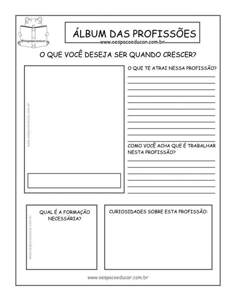 Ensino Fundamental Álbum das Profissões Blog Espaço Educar