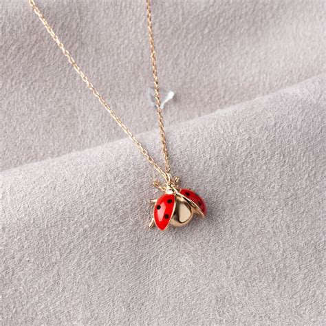 Ladybug Necklace Ladybug Pendant Ladybug Jewelry Ladybug Charm Gold