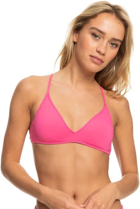 Roxy Womens Beach Classics Athletic Bikini Top Shocking Pink