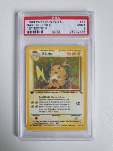 Psa Raichu Holo Fossil St Edition Mint Pokemon Wotc