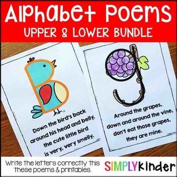 Each set includes 26 poems with matching clipart to learn to form the ...