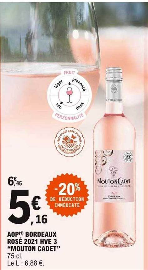 Promo Aop Bordeaux Rosé 2021 Hve 3 chez E Leclerc