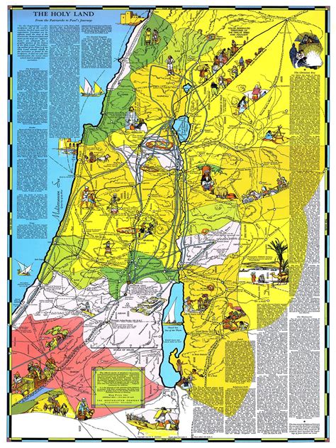 Holy Land Map Jerusalem Bible Timeline - Religious Map of Holy Land