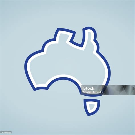 Australia Stylized Outline Map In Colors Of The Flag Stock Illustration ...