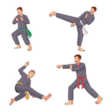 premium vector  movements  pencak silat
