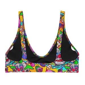 Outer Space Klowns Recyled Padded Bikini Top Only Etsy