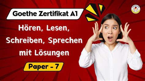 Goethe Zertifikat A Start Deutsch A Exam Paper H Ren