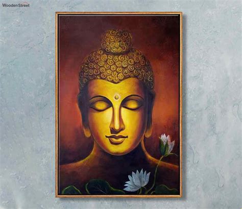 Buy Lord Gautam Buddha With Flower Painting Online In India At Best