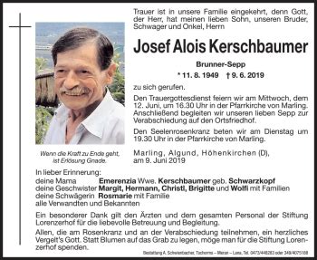 Traueranzeigen Von Josef Alois Kerschbaumer Trauer Bz