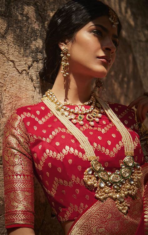 Bridal Reception Traditional Wedding Red And Maroon Color Banarasi