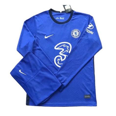 CHELSEA FC CAMISA 1 MANGA LONGA 2021 UNIFORME TITULAR CALÇÃO OPCIONAL