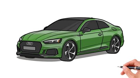 How To Draw An Audi Rs Drawing A Audi Rs Coupe Car Youtube