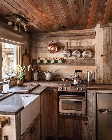 Log Homes Country Kitchen Tiny Kitchen Rustic Kitchen