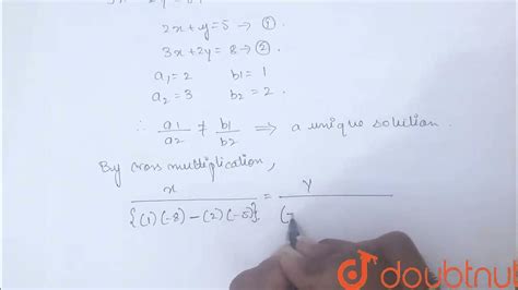 Which Of The Followings Pairs Of Linear Equations Has Unique Solution Class 10 Math