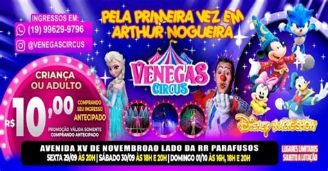 Venega S Circus Domingo 16 00h Em Artur Nogueira Sympla