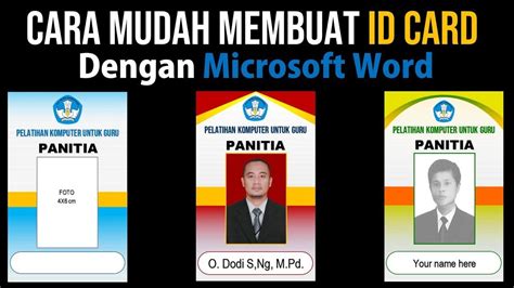 Cara Membuat Id Card Panitia Di Word Printable Cards