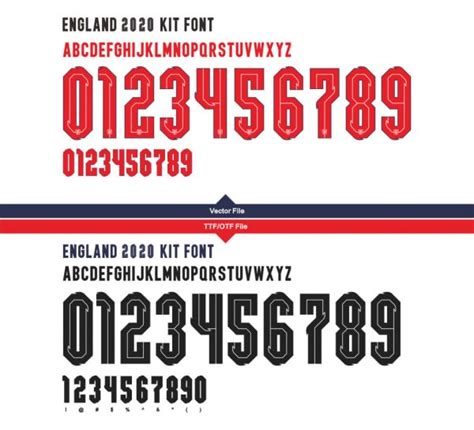 Nike England EURO 2020 Kit Font Vector - Iron-On Sticker