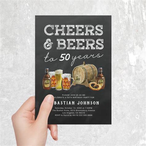 Cheers And Beers 50th Birthday Party Invitation Zazzle