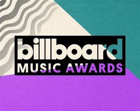 The Billboard Music Awards Logo Is Shown In Purple Blue And Teal Color