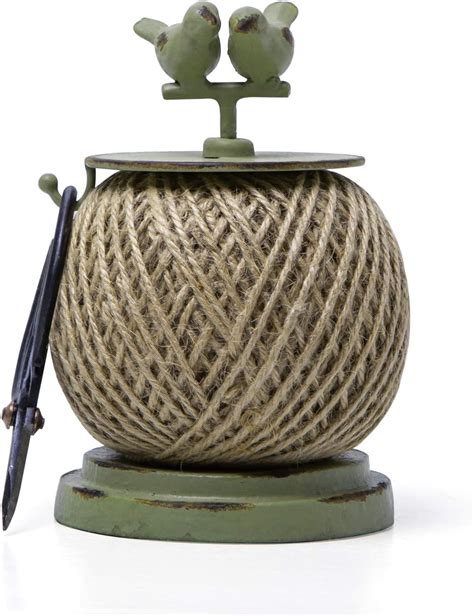 SOFFEE DESIGN Vintage Jute Twine Spool With Scissors Holder Set For