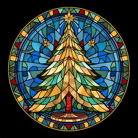 Stained Glass Christmas Tree Free Stock Photo Public Domain Pictures