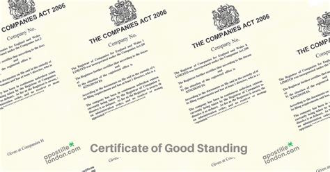 Apostille For Certificate Of Good Standing [from £79]